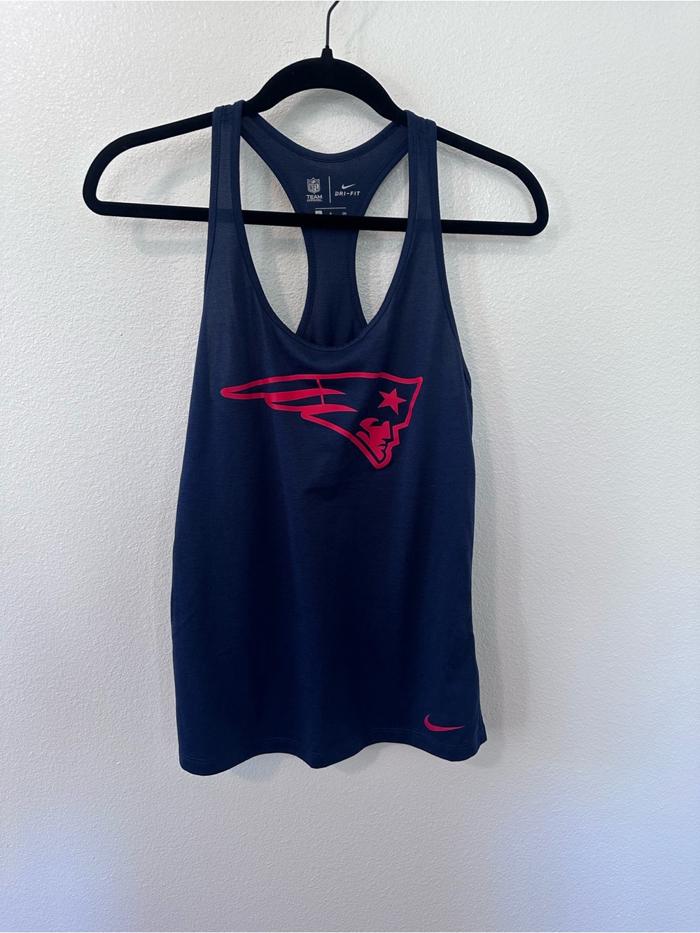 NFL Navy Racerback Tank with Patriots Logo
